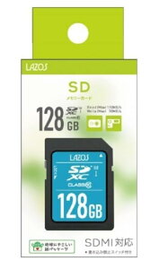 SDJ[h 128GB SDXC L^ fWJ rfI J[h ߂[[ Lazos SDXCJ[h 128GB class10 L-B128SDX10-U3