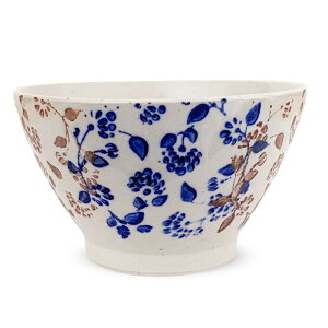 J-kitchens 勲山窯 くらわんか 茶碗 11cm 波佐見焼 日本製 唐花 ブルー