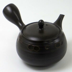 常滑焼 急須 春秋 カマ形黒筋朱ムキ帯急須 360ml 帯アミ 日本製 20B1181