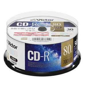 �r�N�^�[ Victor ���y�p CD-R 80�� 30�� �J���[MIX�v�����^�u�� AR80FPX30SJ1
