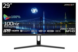 JAPANNEXT 29�C���` ���j�^�[ WFHD 2560x1080�𑜓x IPS �f�B�X�v���C (KVM/HDMI/USB-C ���d (65W) / DisplayPort/�X�s�[�J�[����/VESA�Ή�/�u���[���C�g�J�b�g) JN-IPS291WFH