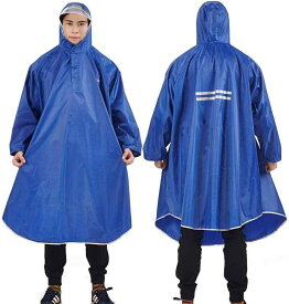 QIAN レインコート レインポンチョ 男女兼用 メンズ レディース 自転車 原付に はっ水雨具 軽量 通学 通勤 防污 防风 収納袋付き
