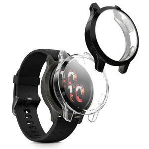 kwmobile 2x �P�[�X Garmin Garmin Venu 2S / vivoactive 4S�Ή� �J�o�[ - �t���J�o�[ �V���R�� �ϏՌ� �S�̕ی� ���F/����