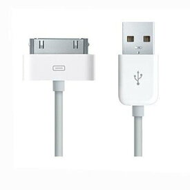 【アウトレット】【iPhone4/4S/iPad第3世代まで/iPod第4世代まで対応】30ピン 30pin DOCKケーブル 充電 データ通信 1m ホワイト 送料無料 A14