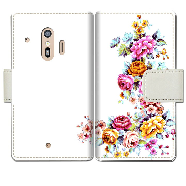 楽天市場 らくらくスマートフォンme F 01l 手帳型ケース 携帯ケース 手帳型 Docomo らくらくホンme F01l カバー らくらくスマホ F 01l ケース スマホケース スマホカバー 綺麗な花柄のデザイン ワンポイントflowerデザイン デザインスマホケース カバーjack