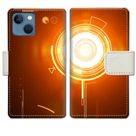 【送料無料】iPhone13mini アイフォン13ミニ アイホン13ミニ アイフォーン13ミニ 携帯ケース ケース手帳型 カバー スマホ 手帳 手帳型 スマホケース スマホカバー オレンジ 明るい 光 ライト 【エレクティカデザイン】