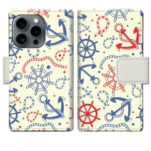 【送料無料】iPhone16Pro アイフォン16プロ docomo au softbank apple ケース 手帳型ケース カバー 手帳 手帳型 スマホケース スマホカバー 【マリン柄Bデザイン】