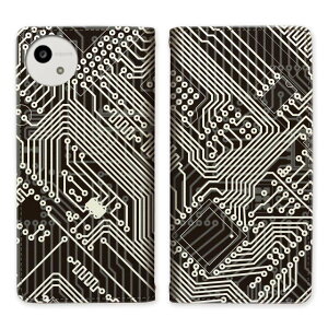 docomo AQUOS wish5 SH-52F Y'mobile A502SH 楽天モバイル SH-M32 ベルトなし 手帳型ケース ケース 手帳型 マグネット 帯なし スタンド機能 携帯ケース 面白い 不思議なデザイン 【CPUデザイン】