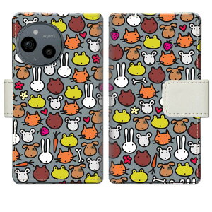 【送料無料】AQUOS sense9 SH-53E SHG14 A405SH SH-M29 docomo au softbank simフリー ケース 手帳型ケース カバー 手帳 手帳型 スマホケース スマホカバー 【アニマルドットデザイン】