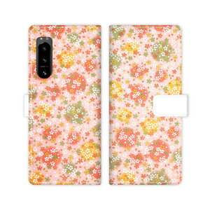 Xperia 5 IV SO-54C SOG09 xperia 5 4 sog09 so54c docomo au スタンド機能 携帯ケース 手帳型 カバー ケース スマホ 手帳 手帳型 スマホケース スマホカバー 桜 ドット 可愛い 綺麗 春 【桜ドットデザイン】