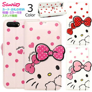 Hello Kitty Dot Standing Flip Cover TI LN^[ tbv zՕt 蒠^P[X iPhone 16e 16 Plus Pro Max 15 14 SE3 13 mini 12 SE2 11 XS XR X 8 7 6s 6 X}z P[X Jo[ n[LeB LeB  