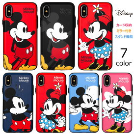 Disney Classic Multi Card Bumper ディズニー キャラクター カード収納 バンパーケース iPhone 14 14Pro SE3 13 Pro Max mini 12 SE2 11 XS XR X 8 7 Plus スマホ ケース カバー ミッキー マウス ミニー 可愛い かわいい カップル スタンド ディズニー