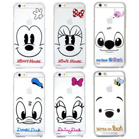 Disney Clear Hard ディズニー キャラクター ハードケース アイフォン アイホン iPhone6s iphone6splus iPhone6 iphone6plus iPhone5s ギャラクシー Galaxy S6 SC-05G S5 SC-04F SCL23 ミッキー ミニー ドナルド デイジー スティッチ ぷーさん
