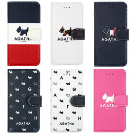 AGATHA PARIS Diary アガタパリ キャラクター 磁石留め 手帳型ケース iPhone XS X iPhoneXS iPhoneX 10 10s iPhone10 iPhone10s エス ケース カバー フレンチ感性 アガタ パリ スコッチテリア スコッティ イヌ パターン 可愛い かわいい 通話ホール ストラップホール