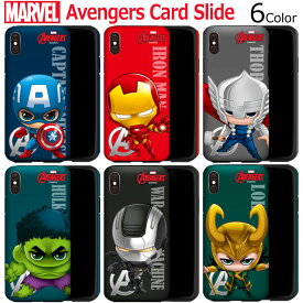 MARVEL Avengers Card Slide マーベル キャラクター カード収納 バンパーケース iPhone SE第3世代 SE3 SE第2世代 SE2 XS Max XR X 8 7 Plus Galaxy S10 スマホ ケース カバー アベンジャーズ キャプアメ アイアンマン マイティ ソー トール ハルク ウォー マシーン ロキ