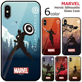 【並行輸入品】MARVEL Heroic Silhouette Glass マーベル キャラクター 強化ガラス バンパーケース iPhone 11 Pro Max XS XR 10s 10sMax 10r プロ マックス エス アル Galaxy S10 ケース カバー キャプテン アメリカ アイアンマン ブラック パンサー ハルク グルート