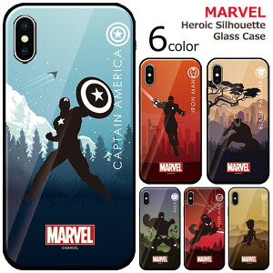 ysAizMARVEL Heroic Silhouette Glass }[x LN^[ KX op[P[X iPhone 11 Pro Max XS XR 10s 10sMax 10r v }bNX GX A Galaxy S10 P[X Jo[ Lve AJ 