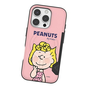 Snoopy Happy Time Two Card Magnetic Bumper (MagSafe�݊�) �s�[�i�b�c �L�����N�^�[ �J�[�h���[ �o���p�[�P�[�X iPhone Air 17 Pro Max 16 Plus 15 �P�[�X �J�o�[ Peanuts �X�k�[�s�[ �C�k �E�b�h�X�g�b�N �� �`���[��