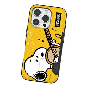 Snoopy Sing & Song Two Card Magnetic Bumper (MagSafe�݊�) �s�[�i�b�c �L�����N�^�[ �J�[�h���[ �o���p�[�P�[�X Galaxy S26 + Ultra S25 S24 �P�[�X �J�o�[ Peanuts �X�k�[�s�[ �`���[���[ �u���E�� �E�b�h�X�g�b�N 