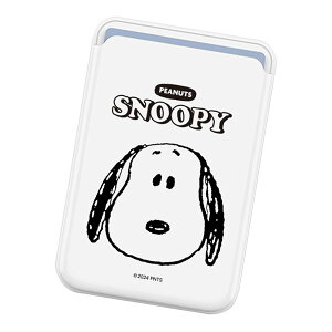 Snoopy Face MagSafe Slide Card Holder s[ibc LN^[ MagSafeΉ J[hP[X iPhone Air 17 Pro Max 16e 16 Plus 15 14 13 mini 12 vX v }bNX ~j AhCh }` Xk[s[ EbhXg