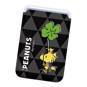 Snoopy Friends Run Pattern Magnetic Slide Card Case (MagSafe�݊�) �s�[�i�b�c �L�����N�^�[ �J�[�h�P�[�X �J�[�h�z���_�[ iPhone 17e Air 17 Pro Max 16e 16 Plus 15 14 13 mini 12 �v���X �v�� �}�b�N�X �~�j �A���h���C�h 