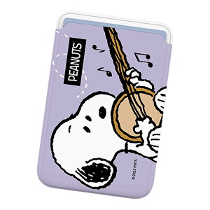 Snoopy Sing & Song MagSafe Slide Card Case s[ibc LN^[ MagSafeΉ J[hP[X iPhone Air 17 Pro Max 16e 16 Plus 15 14 13 mini 12 vX v }bNX ~j AhCh }` Xk[s[ `[