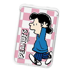Snoopy Friends Run Pattern Clear Magnetic Slide Card Case (MagSafe�݊�) �s�[�i�b�c �L�����N�^�[ �J�[�h�P�[�X �J�[�h�z���_�[ iPhone 17e Air 17 Pro Max 16e 16 Plus 15 14 13 mini 12 �v���X �v�� �}�b�N�X �~�j �A���h��