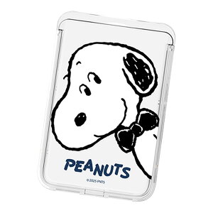 Snoopy Hello Friends Clear Magnetic Slide Card Case (MagSafe�݊�) �s�[�i�b�c �L�����N�^�[ �J�[�h�P�[�X �J�[�h�z���_�[ iPhone Air 17 Pro Max 16e 16 Plus 15 14 13 mini 12 �v���X �v�� �}�b�N�X �~�j �A���h���C�h �}