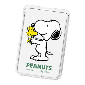 Snoopy Happy Time Clear Magnetic Slide Card Case (MagSafe�݊�) �s�[�i�b�c �L�����N�^�[ �J�[�h�P�[�X �J�[�h�z���_�[ iPhone 17e Air 17 Pro Max 16e 16 Plus 15 14 13 mini 12 �v���X �v�� �}�b�N�X �~�j �A���h���C�h �}