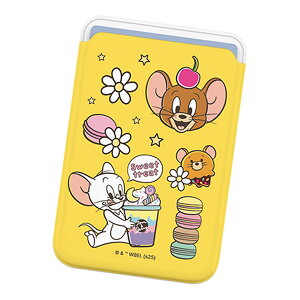Tom and Jerry Sweet Food Party Magnetic Slide Card Case (MagSafe�݊�) ���[�i�[�E�u���U�[�X �L�����N�^�[ �J�[�h�P�[�X �J�[�h�z���_�[ iPhone 17e Air 17 Pro Max 16e 16 Plus 15 14 13 mini 12 �v���X �v�� �}�b�N�X �~�j 