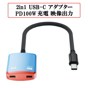 2in1 Type-C �}���`�|�[�g�A�_�v�^�[ 100W �[�d 8K �f���o�� USB2.0 480Mbps USB-C �A�_�v�^�[ �Q�[���@ �X�}�z �^�u���b�g VR�O���X