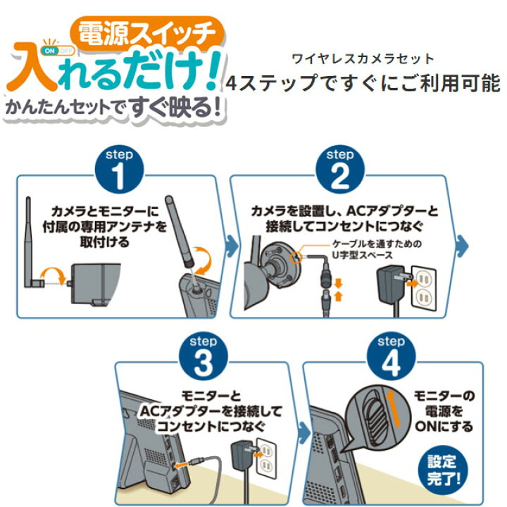楽天市場】[WC3A10ML] マスプロ 防犯カメラ モニター＆カメラセット 