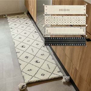 【レビュー特典】 ギャッベ キッチンマット 手織り絨毯 遊牧民 インド 羊毛 ホットカーペット対応 床暖対応 オールシーズン シンプル おしゃれ かわいい MRF-0618