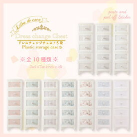 リルデココ ドレスチェンジチェスト 衣類収納 猫脚タンス 薔薇 姫系家具　DPC-05 全9種類 5段 送料無料