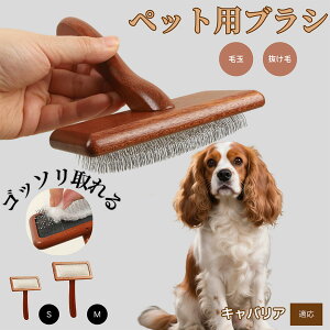【10倍ポイント】キャバリア・キング・チャールズ・スパニエル ペットブラシ 猫ブラシ 犬ブラシ ペット用ブラシ スリッカーブラシ 抜け毛取り 短毛 中毛 犬用ブラシ 猫用ブラシ 犬猫用 ペ
