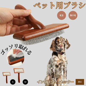 【10倍ポイント】イングリッシュ・セッター(English Setter) ペットブラシ 猫ブラシ 犬ブラシ ペット用ブラシ スリッカーブラシ 抜け毛取り 短毛 中毛 犬用ブラシ 猫用ブラシ 犬猫用 ペット用