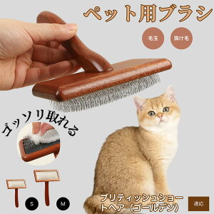 【10倍ポイント】ブリティッシュショートヘア(ゴールデン) ペットブラシ 猫ブラシ 犬ブラシ ペット用ブラシ スリッカーブラシ 抜け毛取り 短毛 中毛 犬用ブラシ 猫用ブラシ 犬猫用 ペッ
