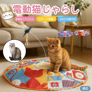 【10倍ポイント】アメリカンカール American Curl 電動 自動 猫じゃらし おもちゃ 一人遊び USB充電 3モード 羽付き 知育玩具 室内用 静音設計 ランダム回転 タイマー 多頭飼い対応 留守番安心 運