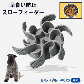 ケリーブルー・テリア スローフィーダー 食べ過ぎ防止 取り外しプレート 早食い防止 フードコントロール皿 吸盤付き食器 フードボウル ペット食器 犬用食器 餌入れ 子犬用食器 猫兼用 各種食器対応 カット可能