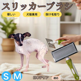 「最大15%オフクーポン」 日本テリア（Japanese Terrier） ペットブラシ スリッカーブラシ 犬猫兼用 抜け毛取り 毛玉取り 先端球形 短毛 長毛対応 猫用 犬用 小型犬 中型犬 丸洗いOK グルーミング マッサージブラシ