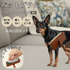 「最大15%オフクーポン」 トイマンチェスターテリア 犬 猫 スリッカーブラシ ペットブラシ 抜け毛取り 木製グリップ ピンブラシ 長毛短毛対応 小型犬 中型犬 大型猫 成猫用 グルーミングブラシ マッサージブラシ