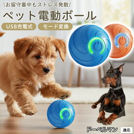 「最大15%オフクーポン」 ドーベルマン（Doberman Pinscher）電動 ボール ペット 用 自動 動作 光る おもちゃ USB 充電 静音 設計 Type-C 2モード 犬 猫 室内 遊び 留守番 対応 軽量