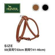 【HUNTER】 ハーネス ドイツ製 革 エルクレザー ラクサス 50 首周り33cm 胴周り41-46cm お散歩 おでかけ …