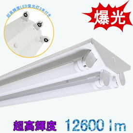 送料無料　爆光12600lm！超高輝度LED蛍光灯3本付き　LED蛍光灯照明器具　逆富士40W型3灯式　昼光色　LEDベースライト 明るい　LED蛍光灯ベース照明　蛍光灯照明器具　天井照明