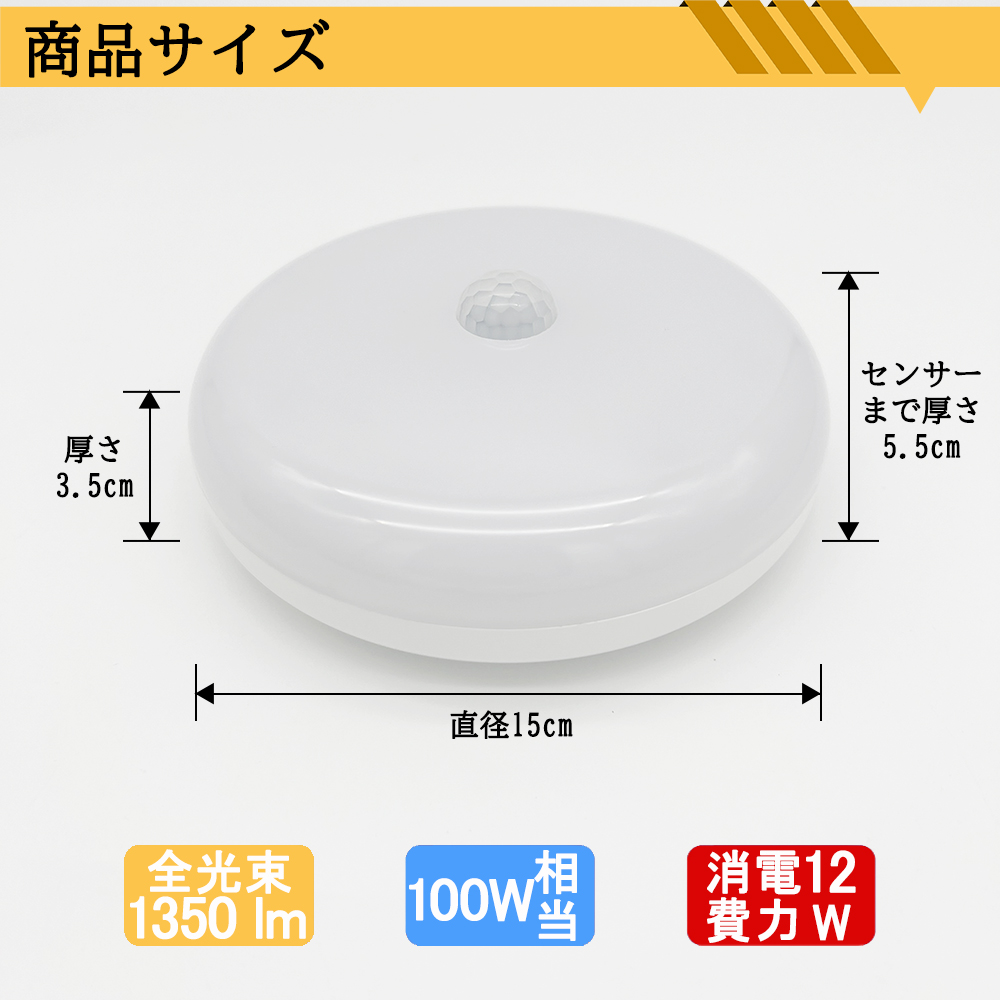 楽天市場】送料無料 5台セット 小型LEDシーリングライト 光・人感