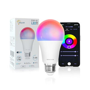 ORALUCE X}[g LEDd E26 60W F X}[gCg }`J[ 1600FRGB FdF Alexa/Google HomeΉ nusv u 戵t 1 LDA9F-E26