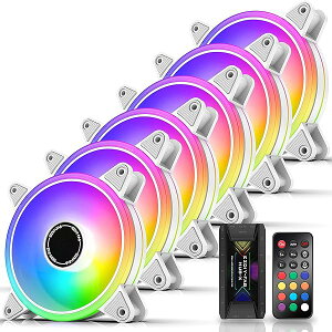 EZDIY-FAB 120mm RGB zCg PCP[Xt@ 5V 3PIN ARGB}U[{[h AURA Sync É \ 6PINRlN^ Rɂ鑬x t@nu X [g - 6{1Zbg