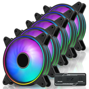 EZDIY-FAB 120mm ARGB PCP[Xt@ PWMΉ É \ AhTu RGB ߋ@\ t@nut }U[{[h Aura SyncɑΉ- 5{1Zbg