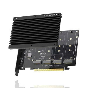 EZDIY-FAB Quad M.2 PCIe 4.0/3.0 X16 gJ[hAq[gVNt, PCI-Express X4Ή, Intel vbgtH[ RAID-on-CPU (VROC)  AMD vbgtH[ PC