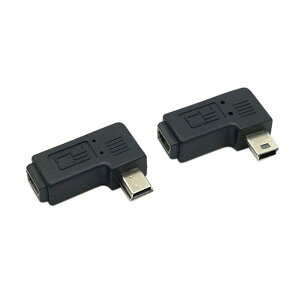 Cablecc 2個90度左&右角度付きミニUSB 5ピンオスto Cableccメス拡張アダプタ